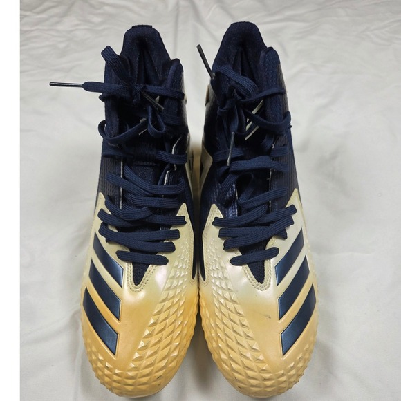 ADIDAS FREAK X CARBON MID FOOTBALL CLEATS MENS SIZE 8 NAVY/GOLD. NO BOX - Picture 4 of 8
